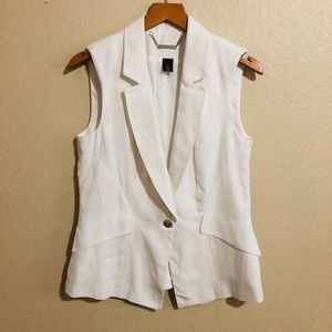 WH/ BM Sleeveless White Vest Jacket